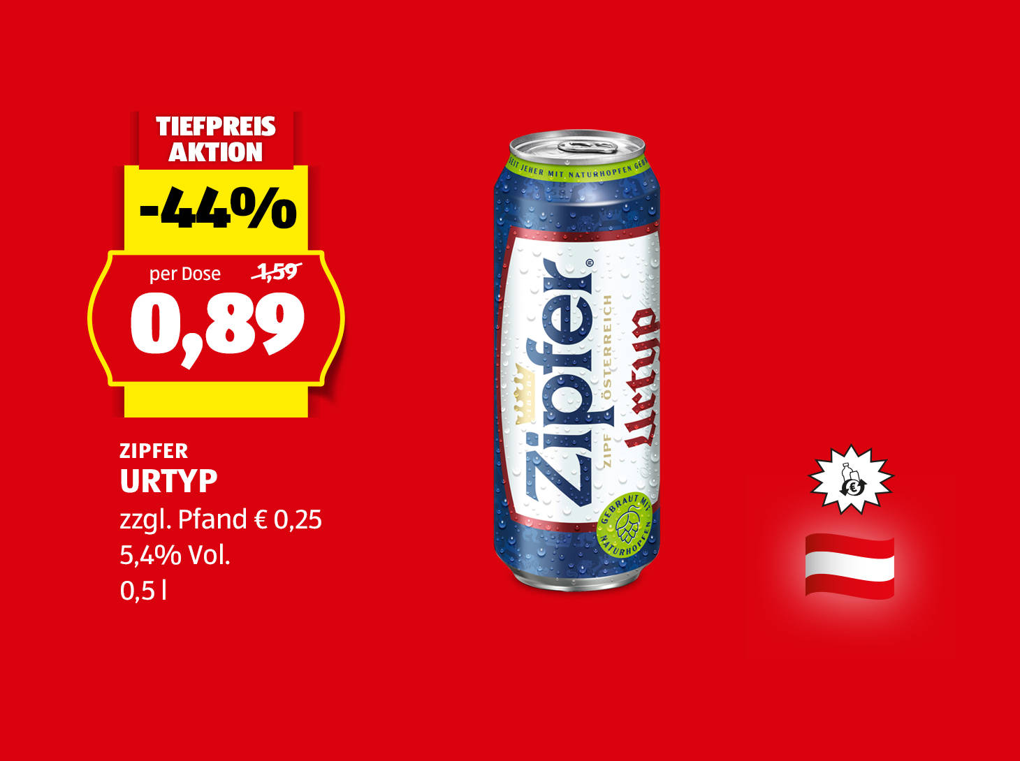 Zipfer Urtyp, € 0,89