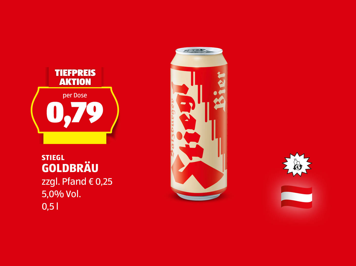 Stiegl Goldbräu, € 0,79