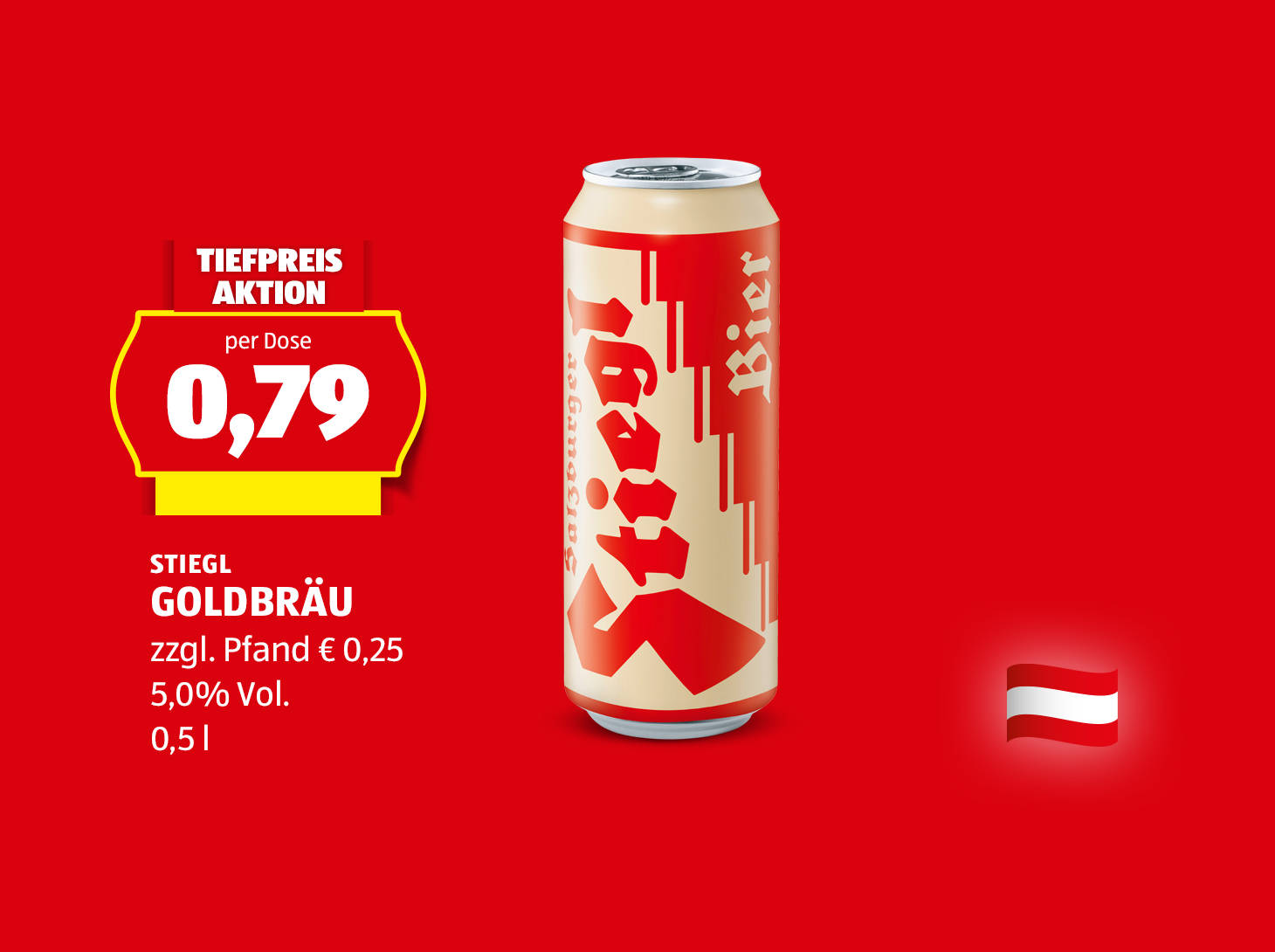 Stiegl Goldbräu Dose, 0,5 l € 0,79