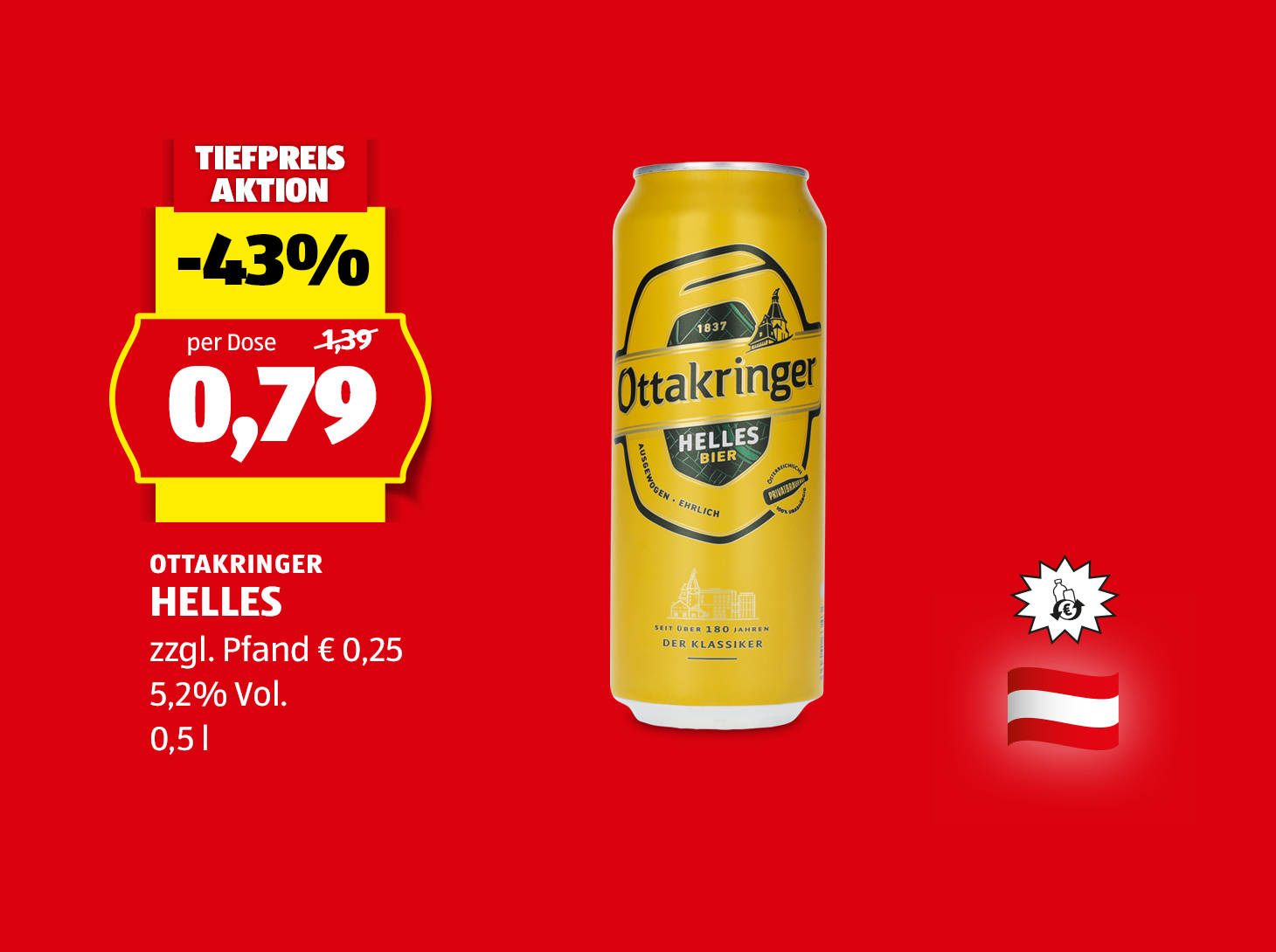 Ottakringer Helles, € 0,79