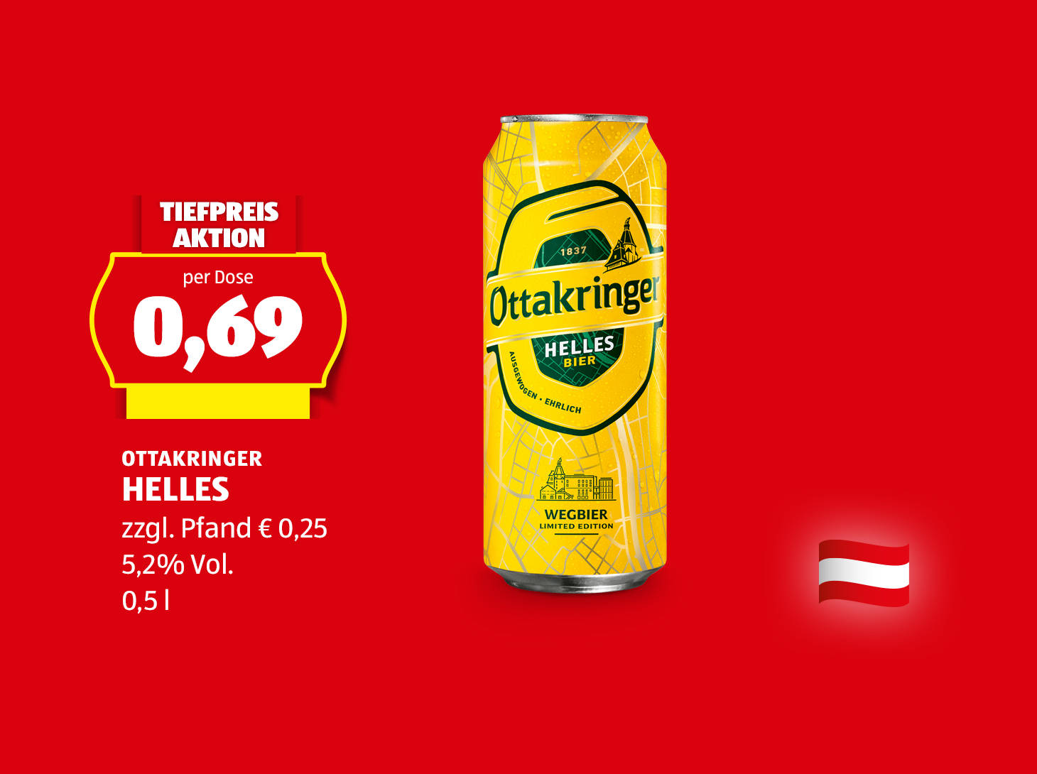 Ottakringer, Helles Dose, 0,5 l, € 0,69