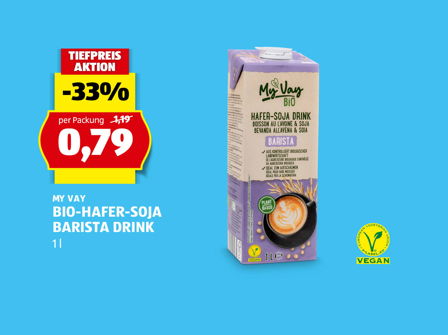 May Vay Bio-Hafer-Soja Barrista Drink, € 0,79