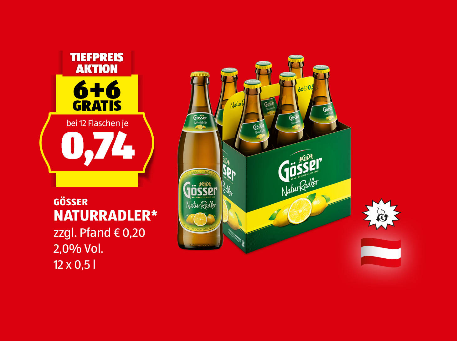 Gösser Naturradler, € 0,74