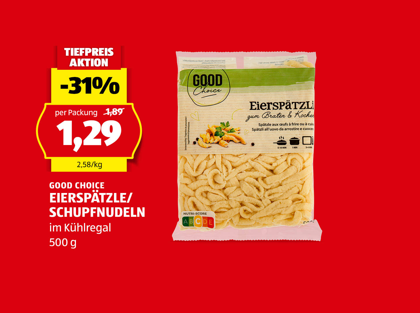 Good Choice Eierspätzle/Schupfnudeln, € 1,29
