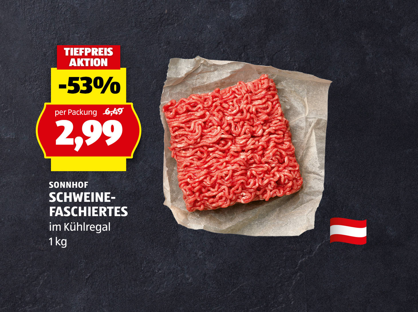 Sonnhof, Schweinefaschiertes, 1 kg, € 2,99