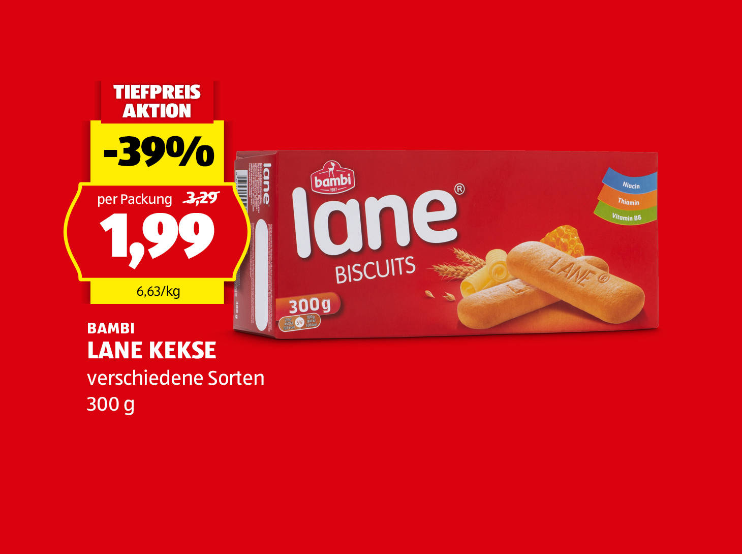 Bambi, Lane Kekse, 300 g, in verschiedenen Sorten erhältlich, € 1,99