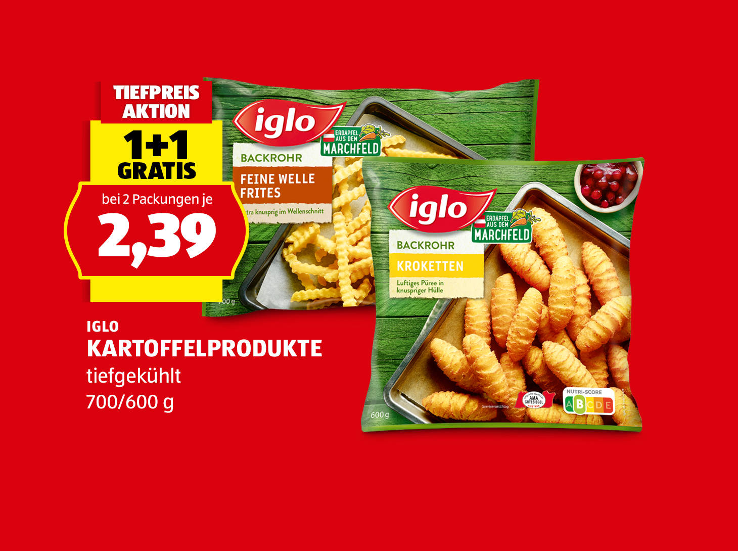 Iglo, Kartoffel-Produkte, 700/600 g, € 2,39