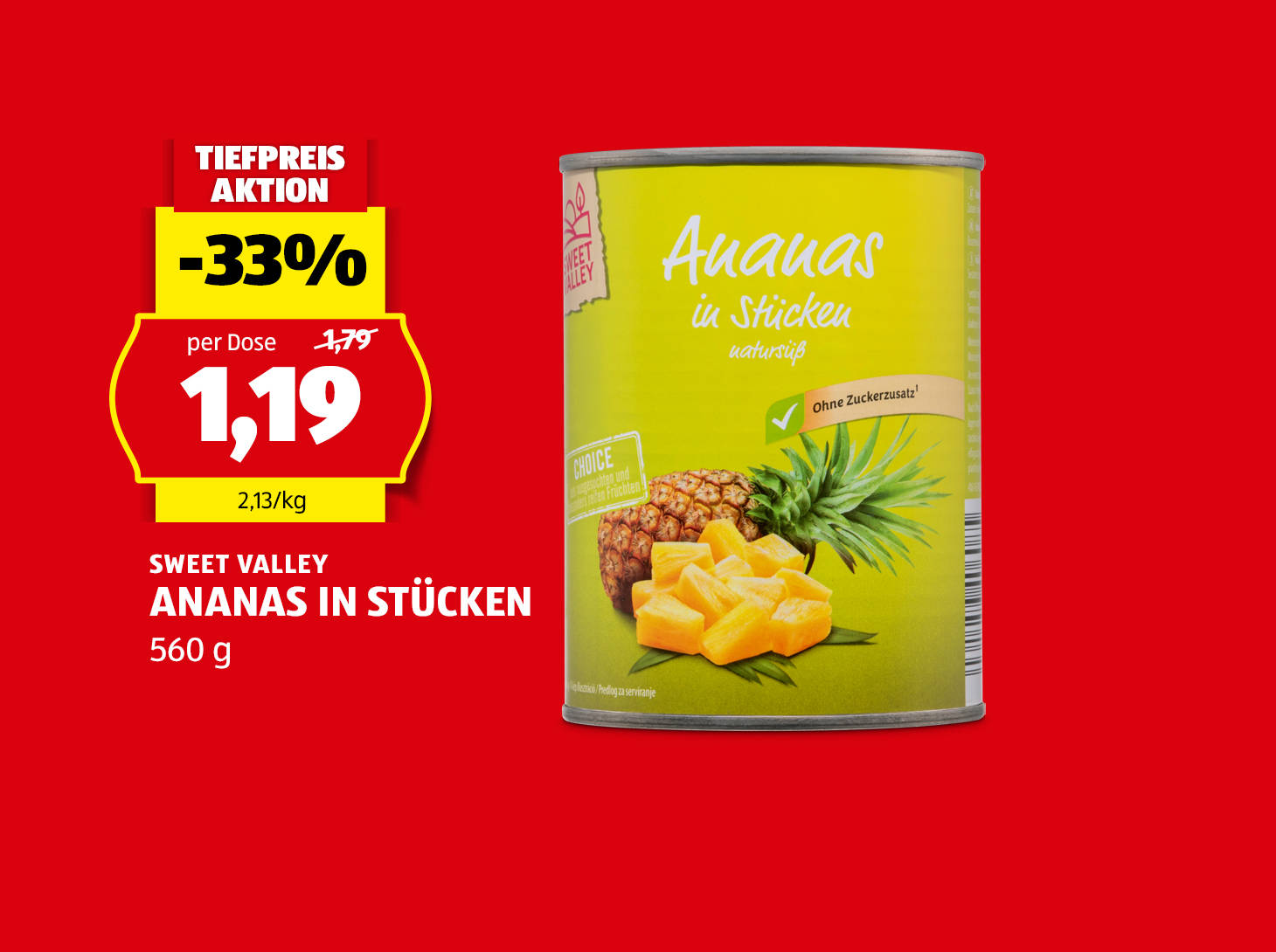 Sweet Valley Ananas in Stücken, € 1,19