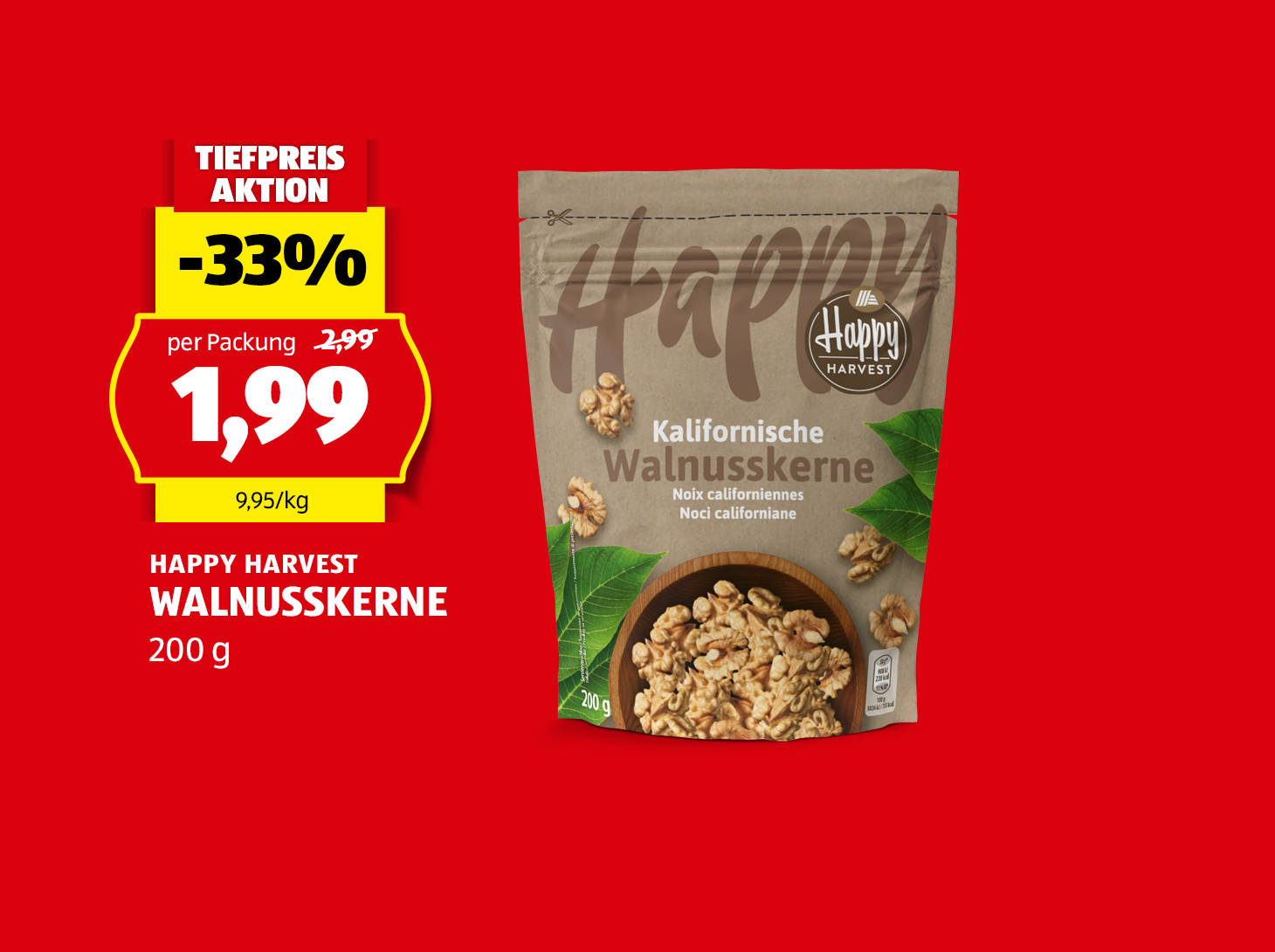 Happy Harvest Walnusskerne, 200 g, € 1,99