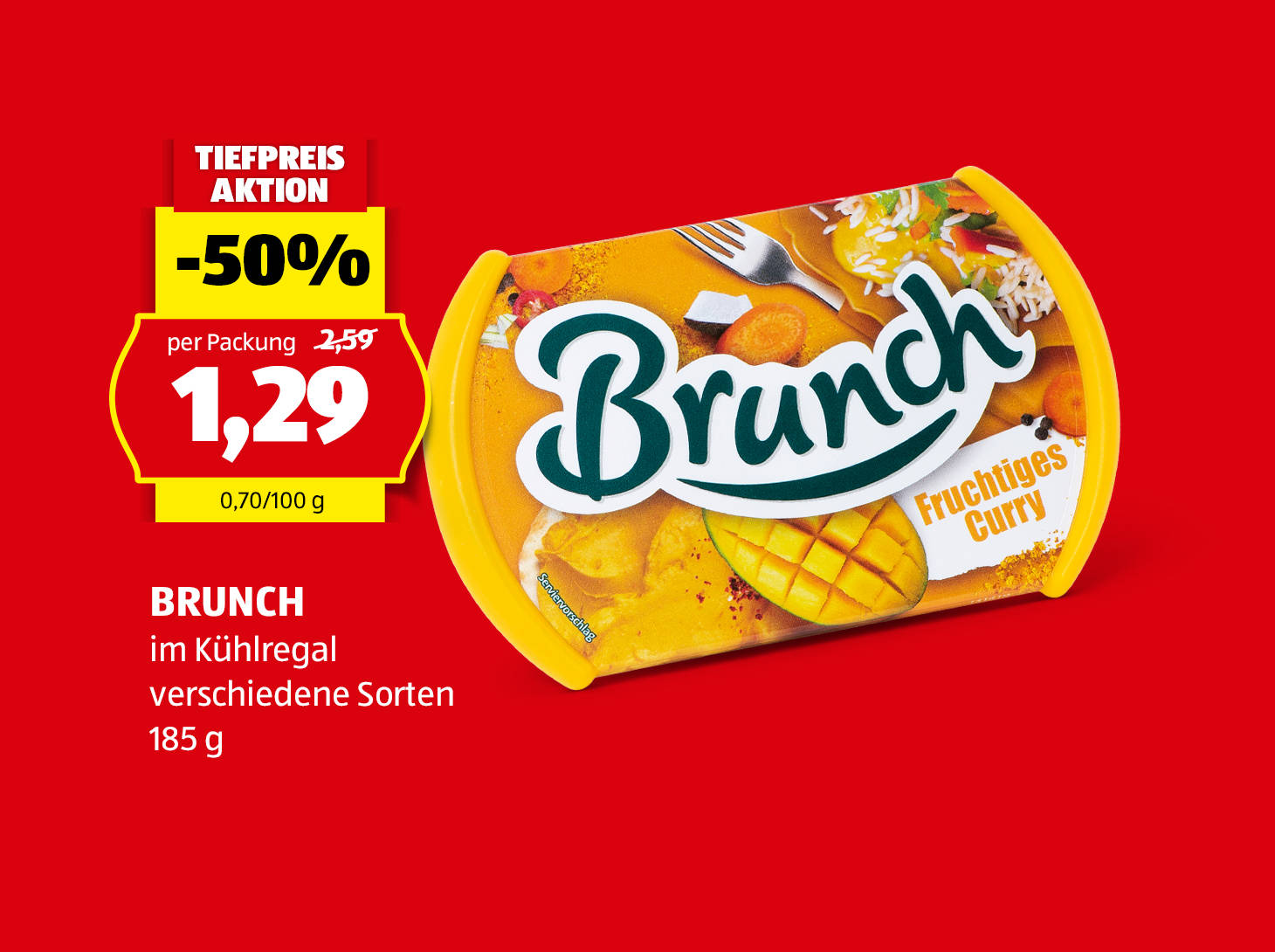 Brunch, 185 g, in verschiedenen Sorten erhältlich, € 1,29