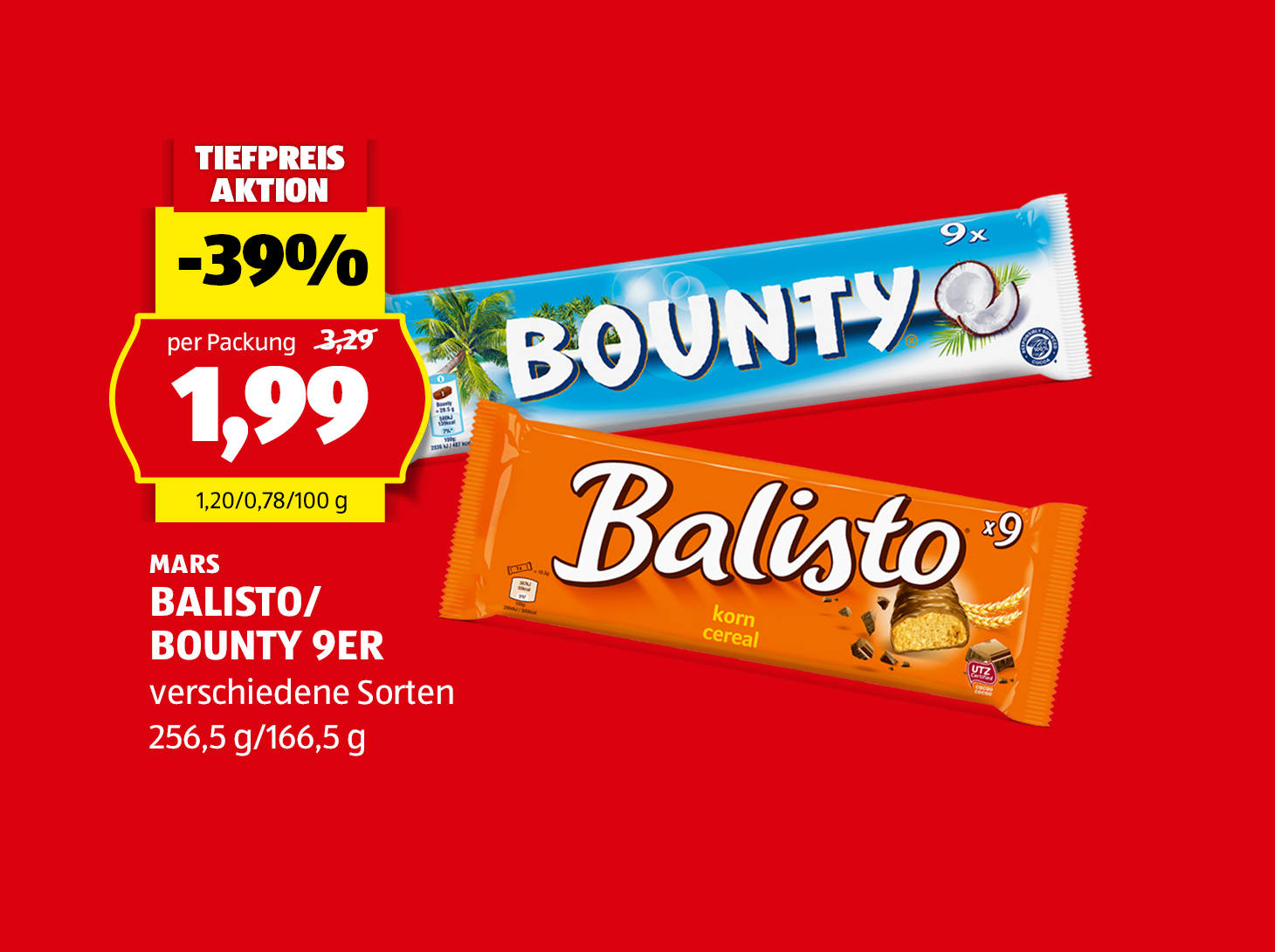 Mars Balisto/Bounty 9er, € 1,99