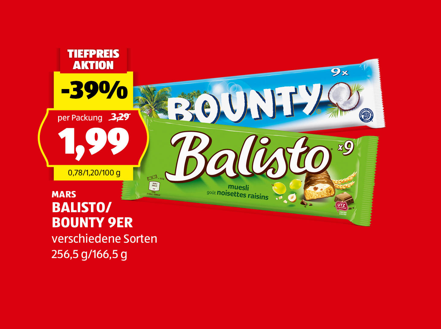 Mars Balisto/Bounty 9er, € 1,99