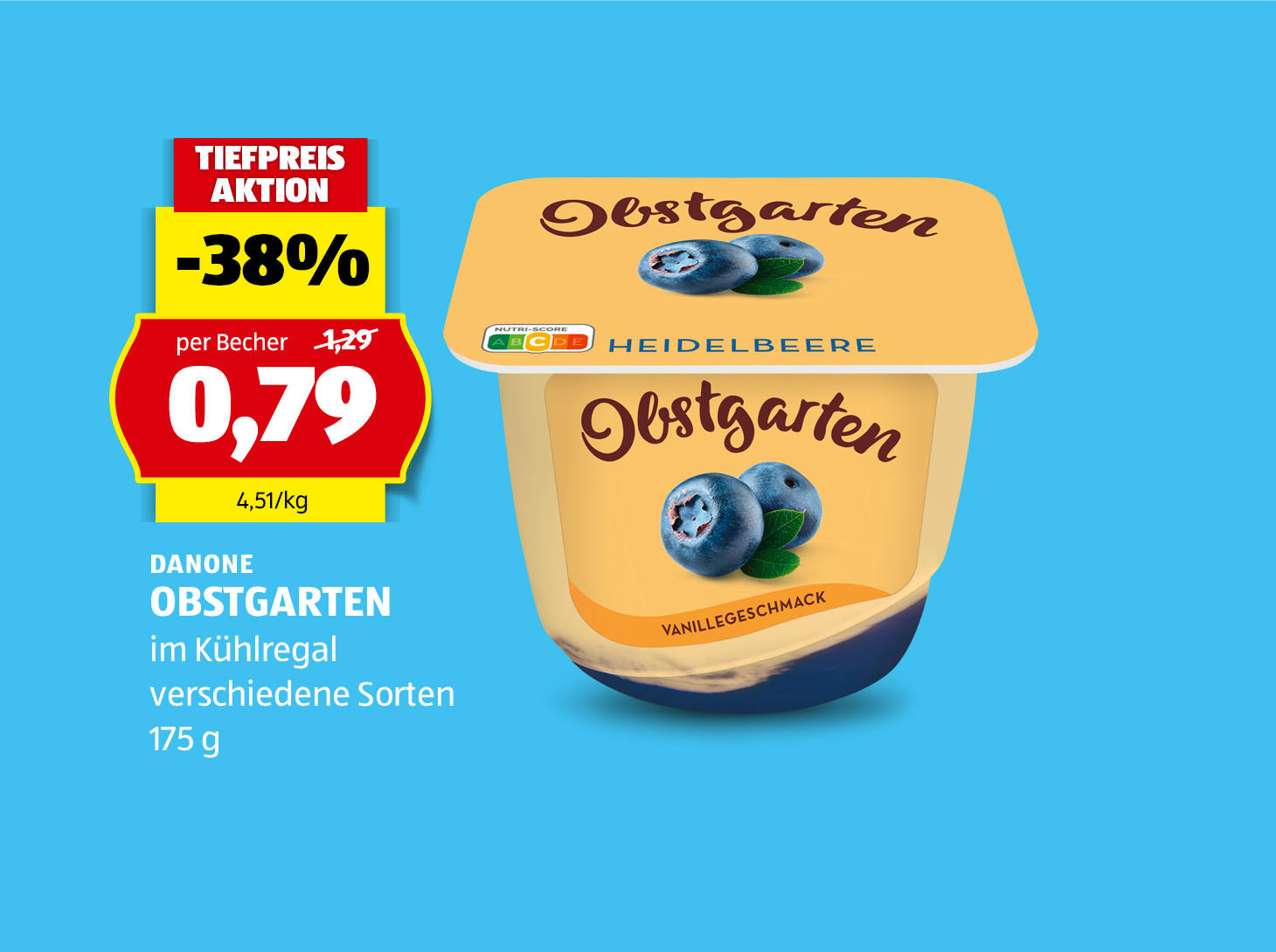 Danone, Obstgarten, 175 g, in verschiedene Sorten erhältlich, € 0,79