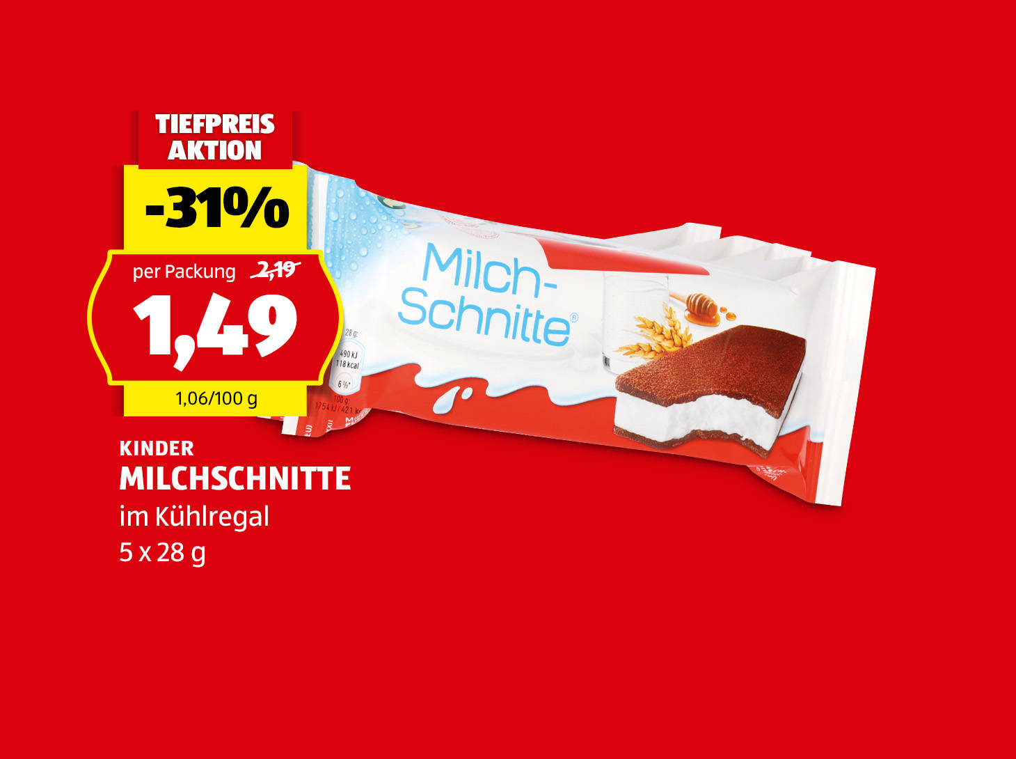 Kinder Milschnitte, € 1,49
