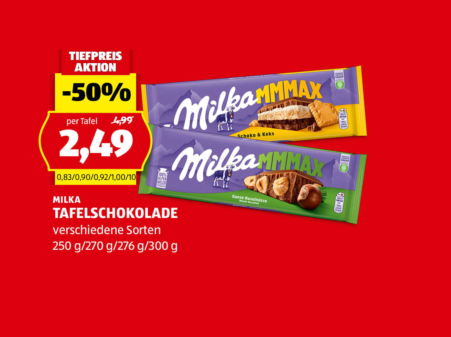 Milka Tafelschokolade, € 2,49