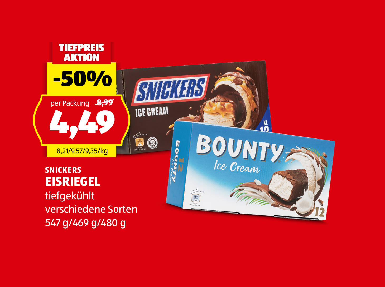 Snickers Eisriegel, € 4,49