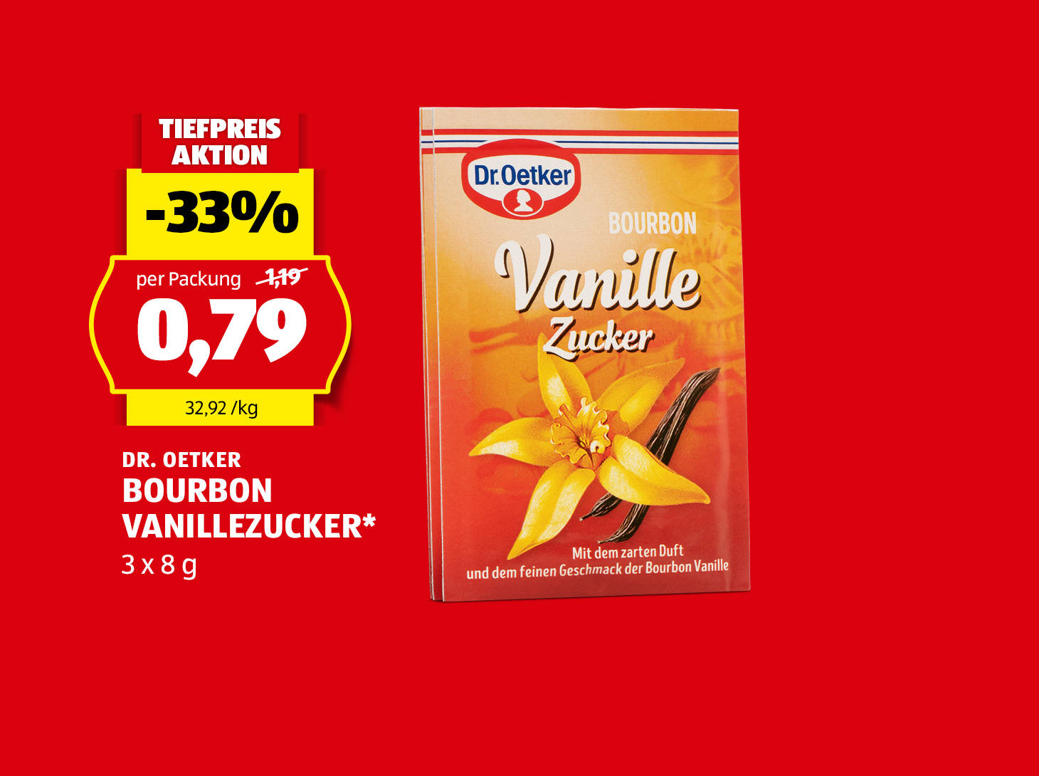 Dr. Oetkar, Bourbon Vanillezucker*, 3 x 8 g, € 0,79