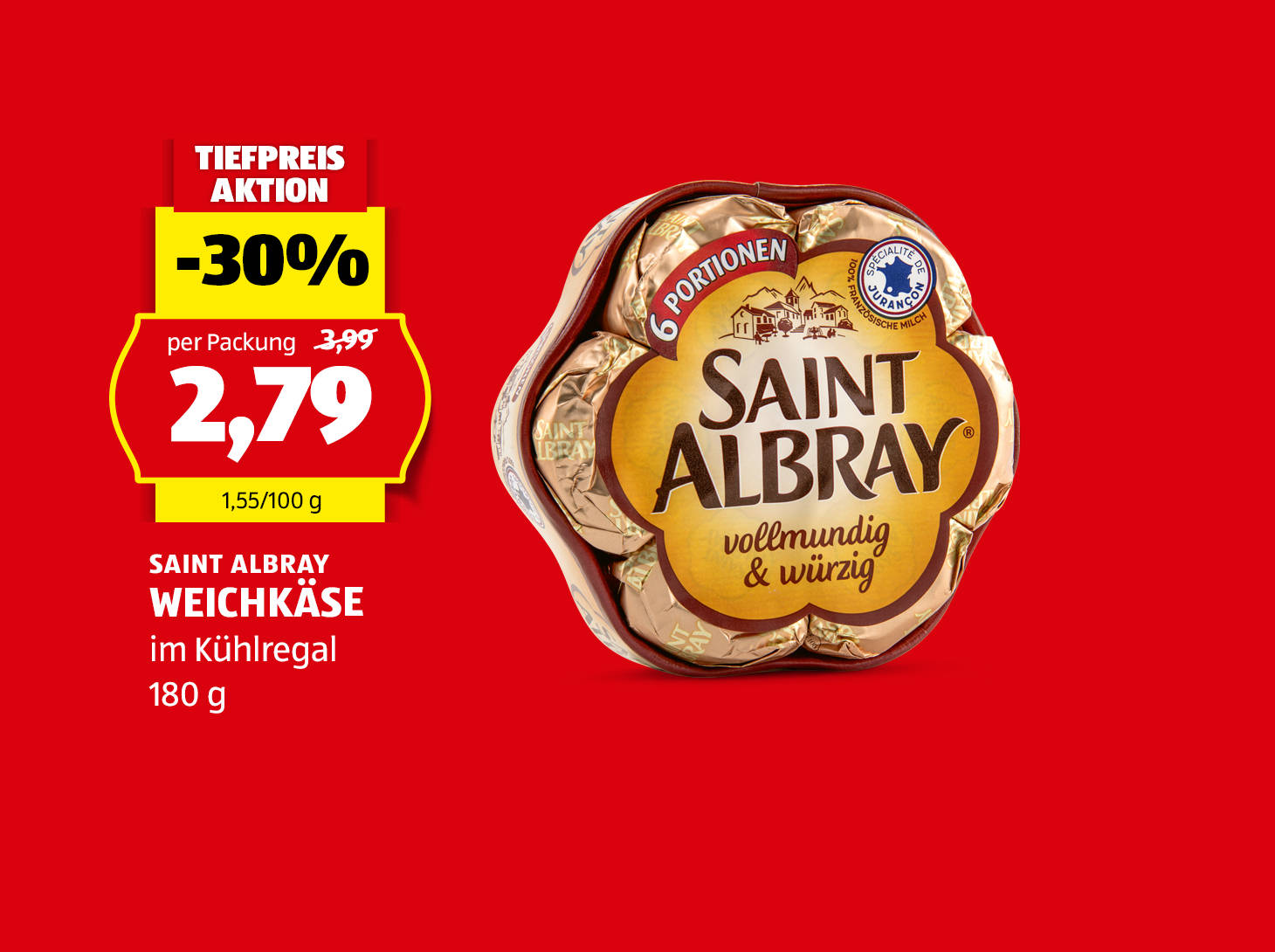 Saint Albray Weichkäse, € 2,79