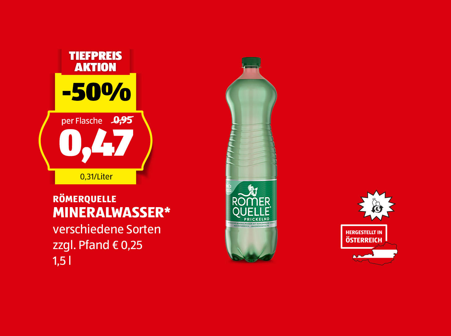 Römerquelle Mineralwasser, € 0,47