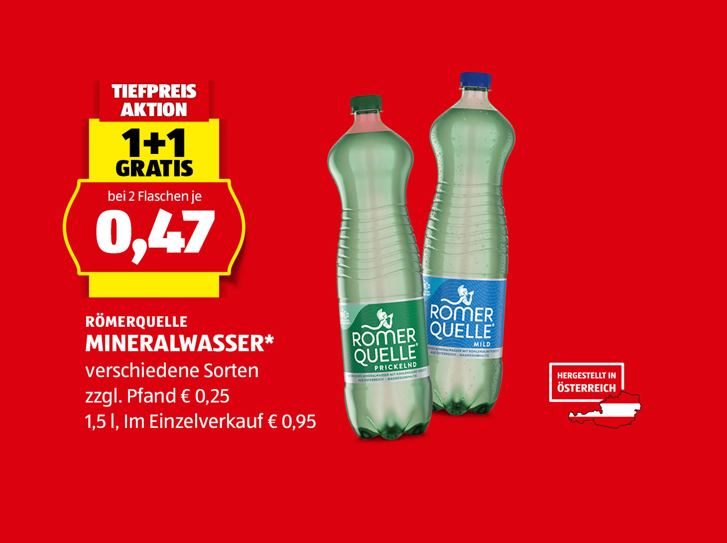 Römerquelle Mineralwasser*, € 0,47