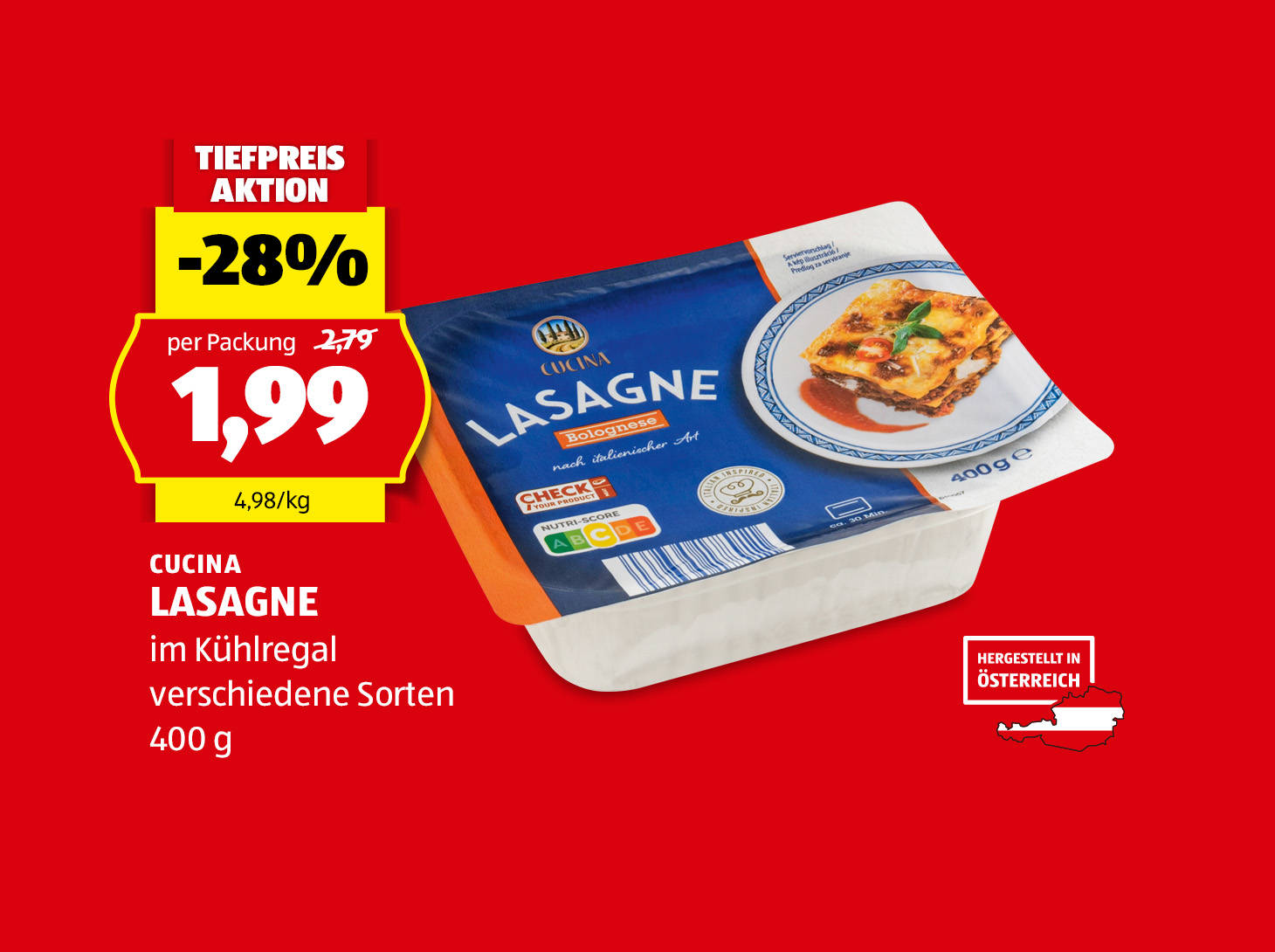 Cucina Lasagne, € 1,99