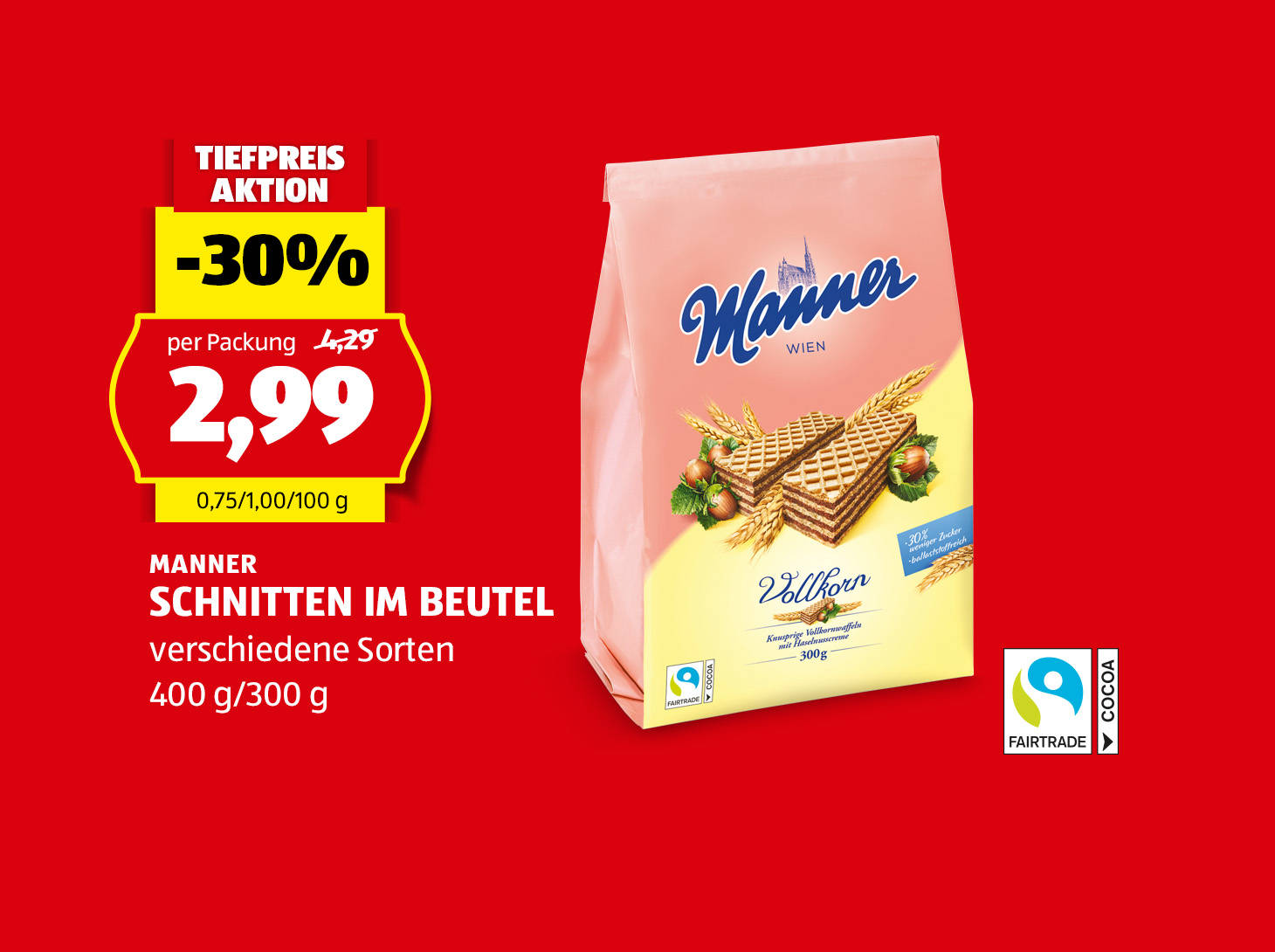 Manner Schnitten im Beutel, € 2,99