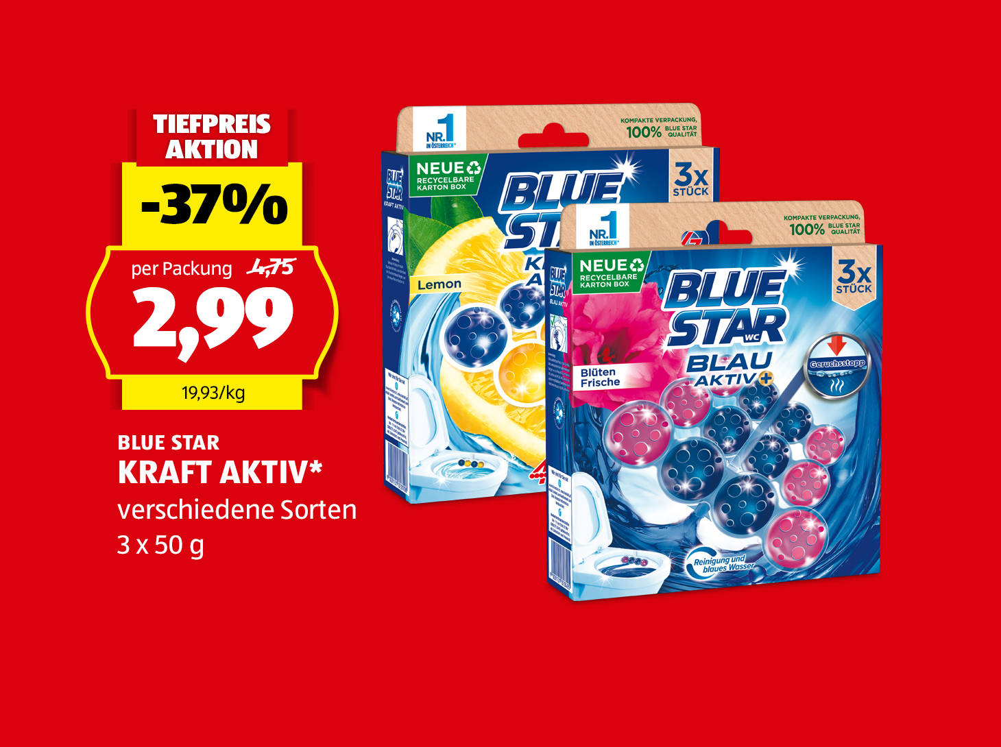 Blue Star, Kraft Aktiv*, 3 x 50 g, in verschiedenen Sorten erhältlich, € 2,99