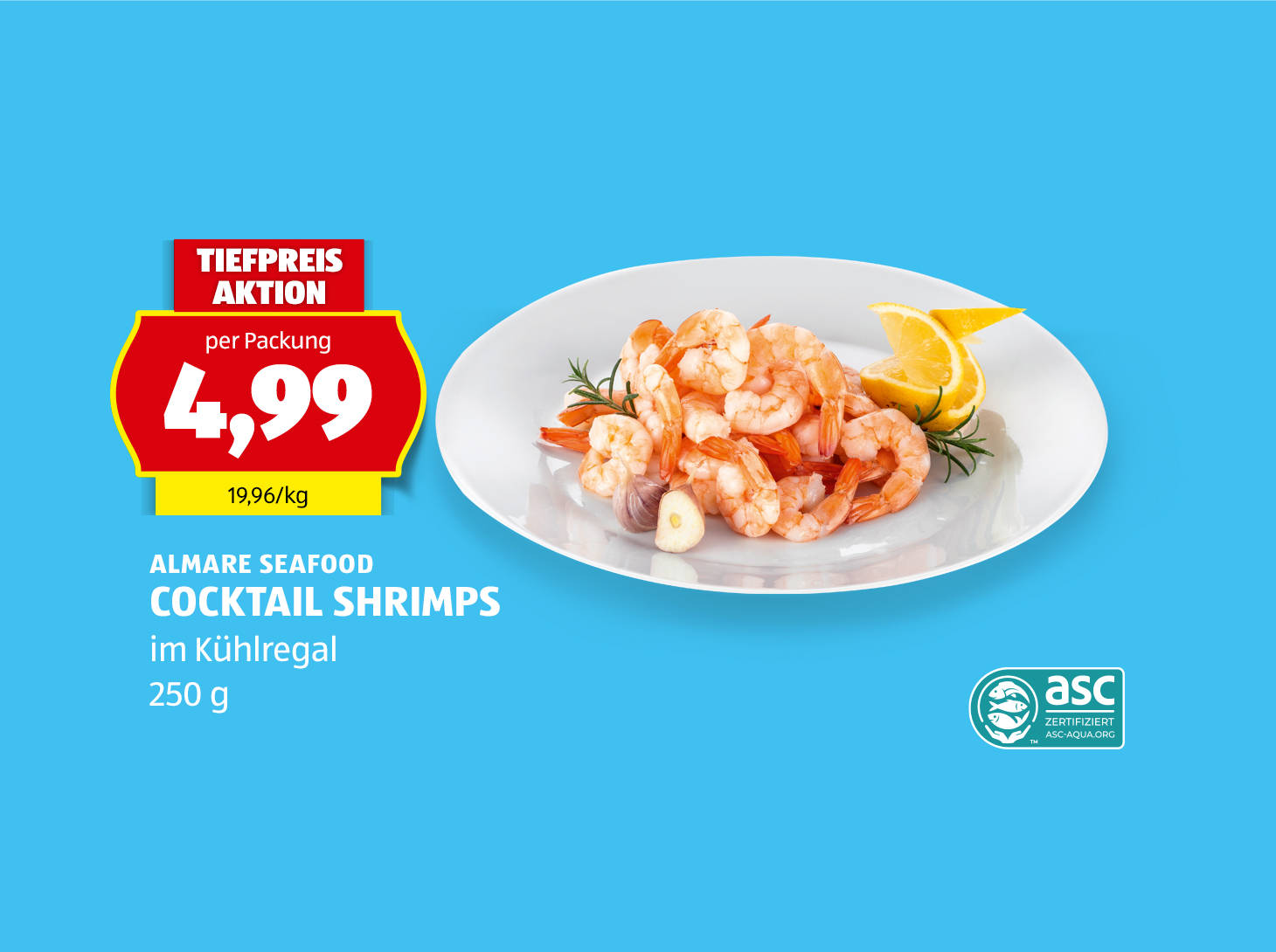 Almare Seafood, Cocktail Shrimps, 250 g, € 4,99