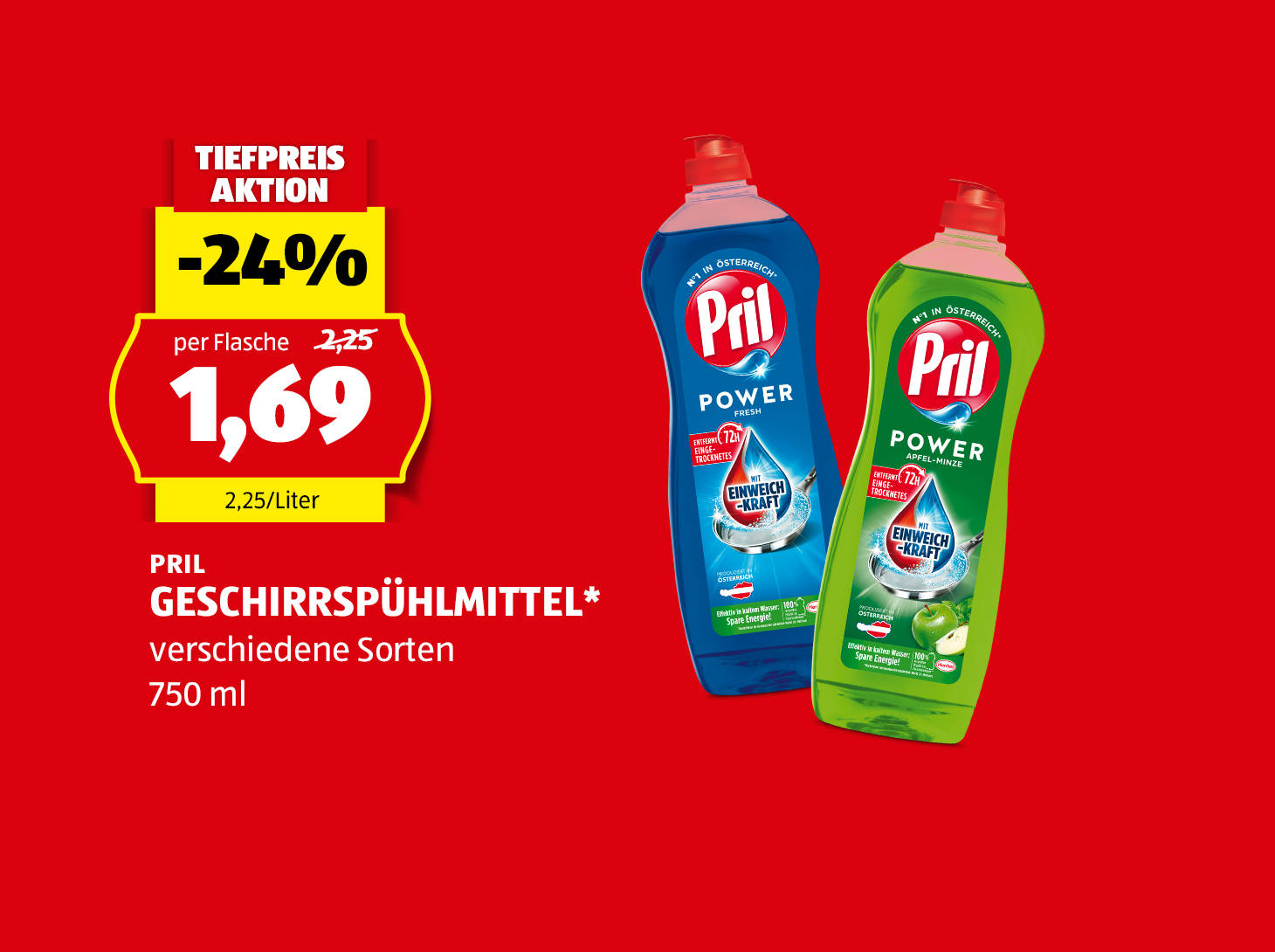 Pril Geschirrspühlmittel*, € 1,69