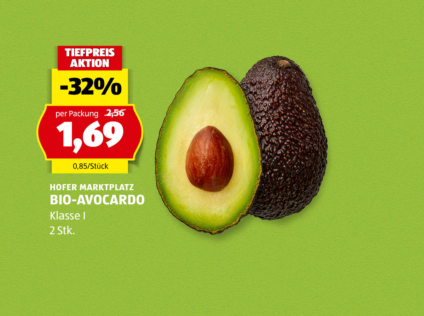 Hofer Marktplatz Bio-Avocado, € 1,69