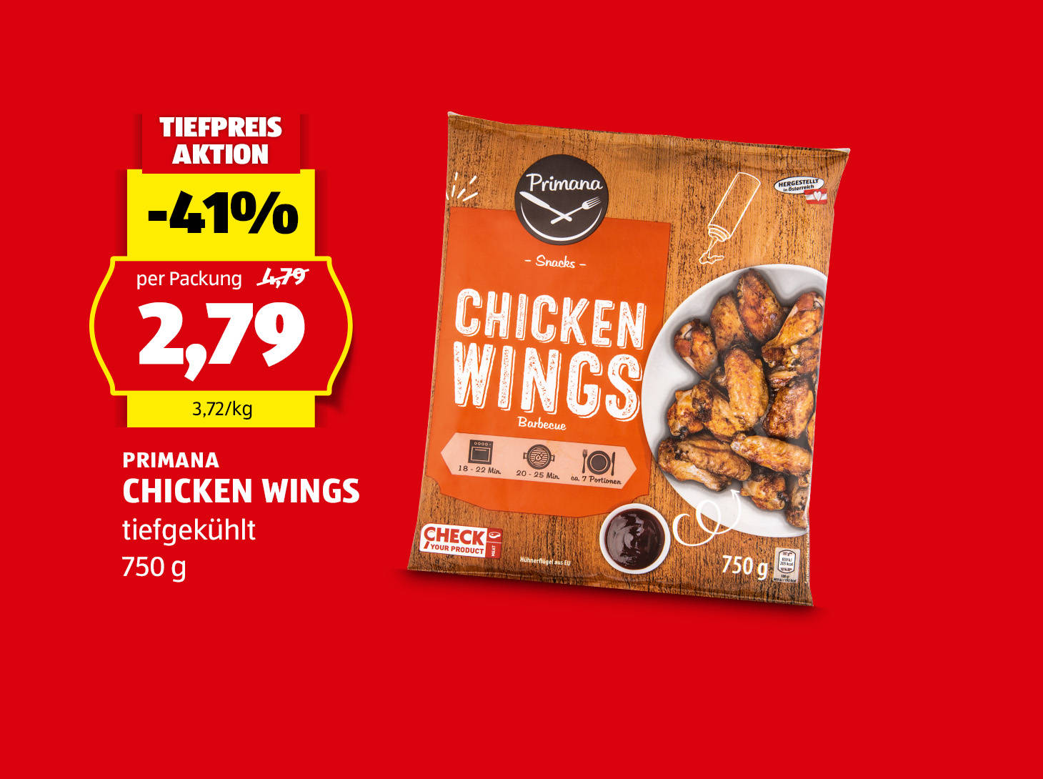 Primana Chicken Wings, € 2,79