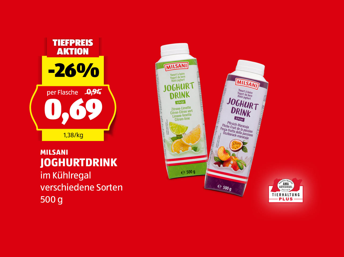 Milsani Joghurtdrink, € 0,69