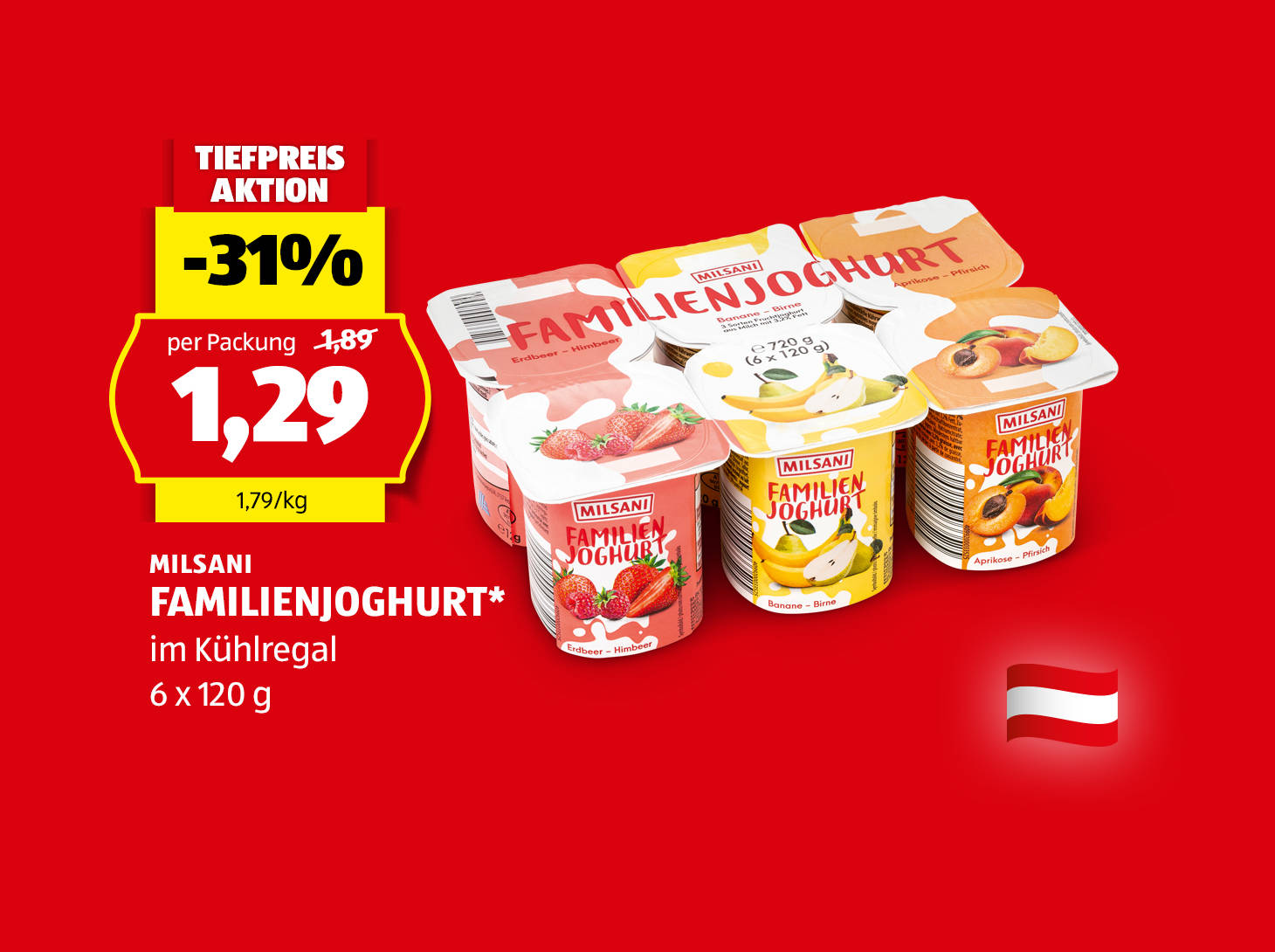 Milsani Familienjoghurt*, € 1,29