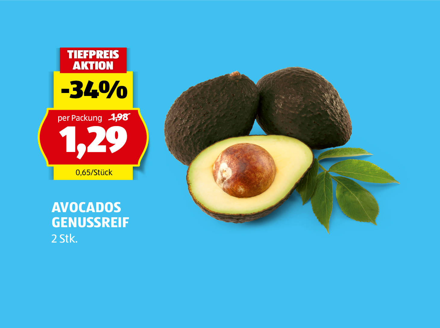 Avocados genussreif, 2 Stk., € 1,29