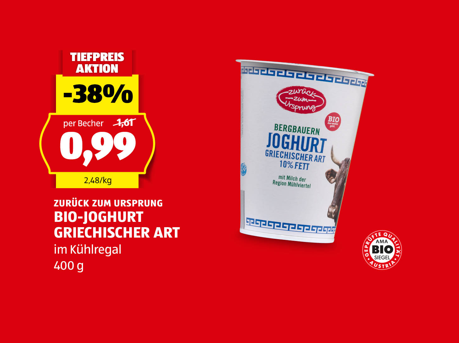Zurück zum Ursprung Bio-Joghurt Griechischer Art, € 0,99