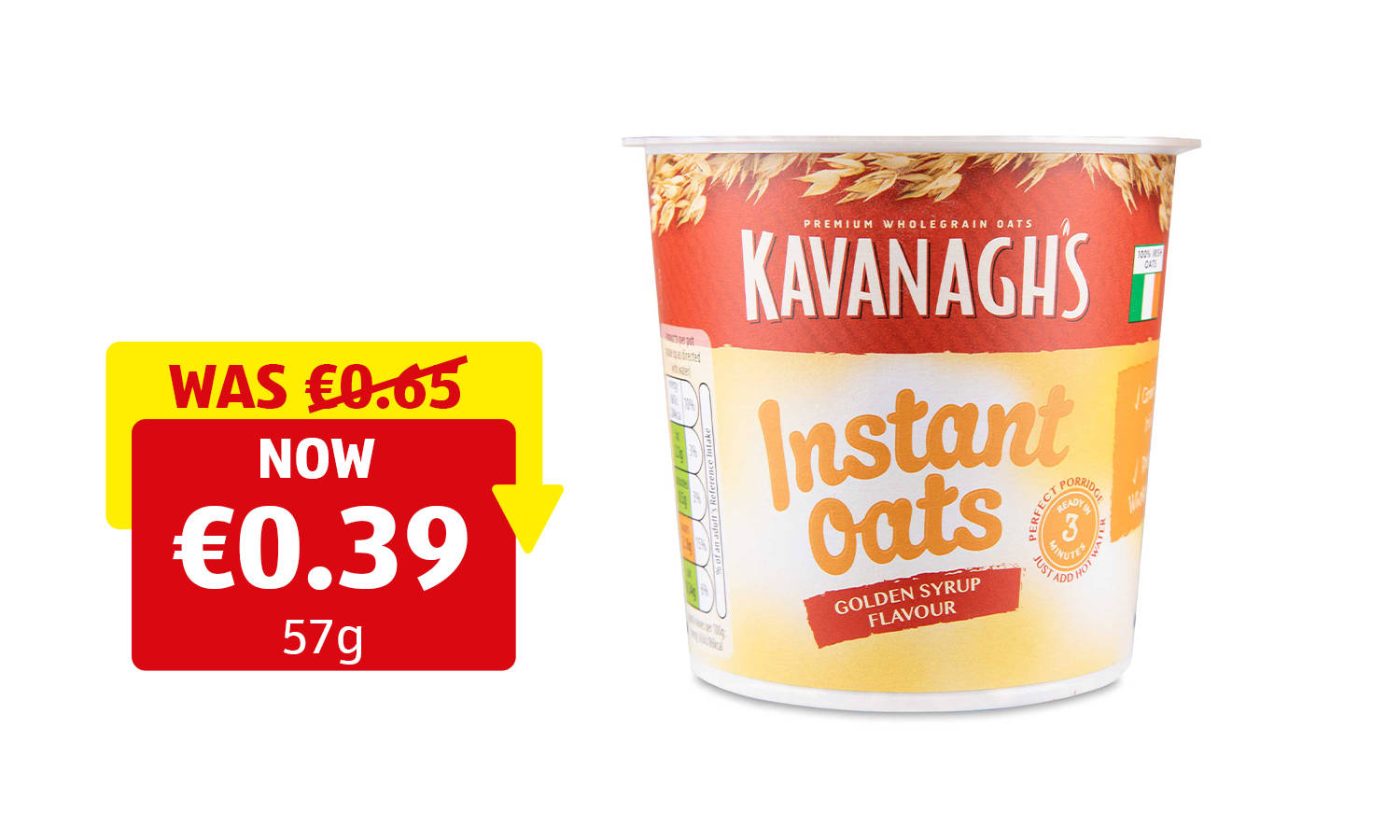Image of Golden Syrup Flavour Instant Oats Porridge Pot