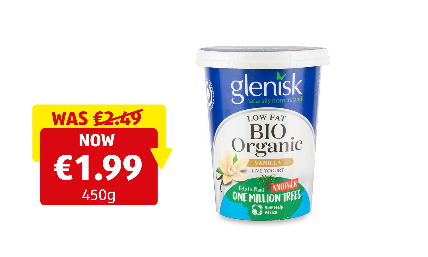 Image of Glenisk Organic Low Fat Vanilla Yogurt