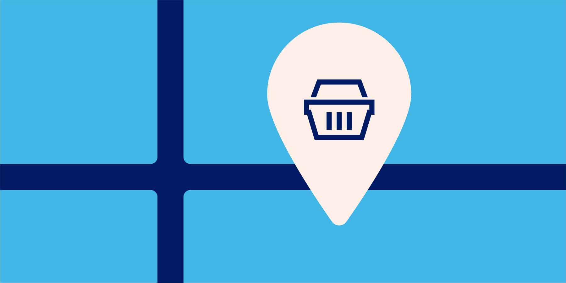 A vibrant spring-themed display featuring an image of an Aldi store