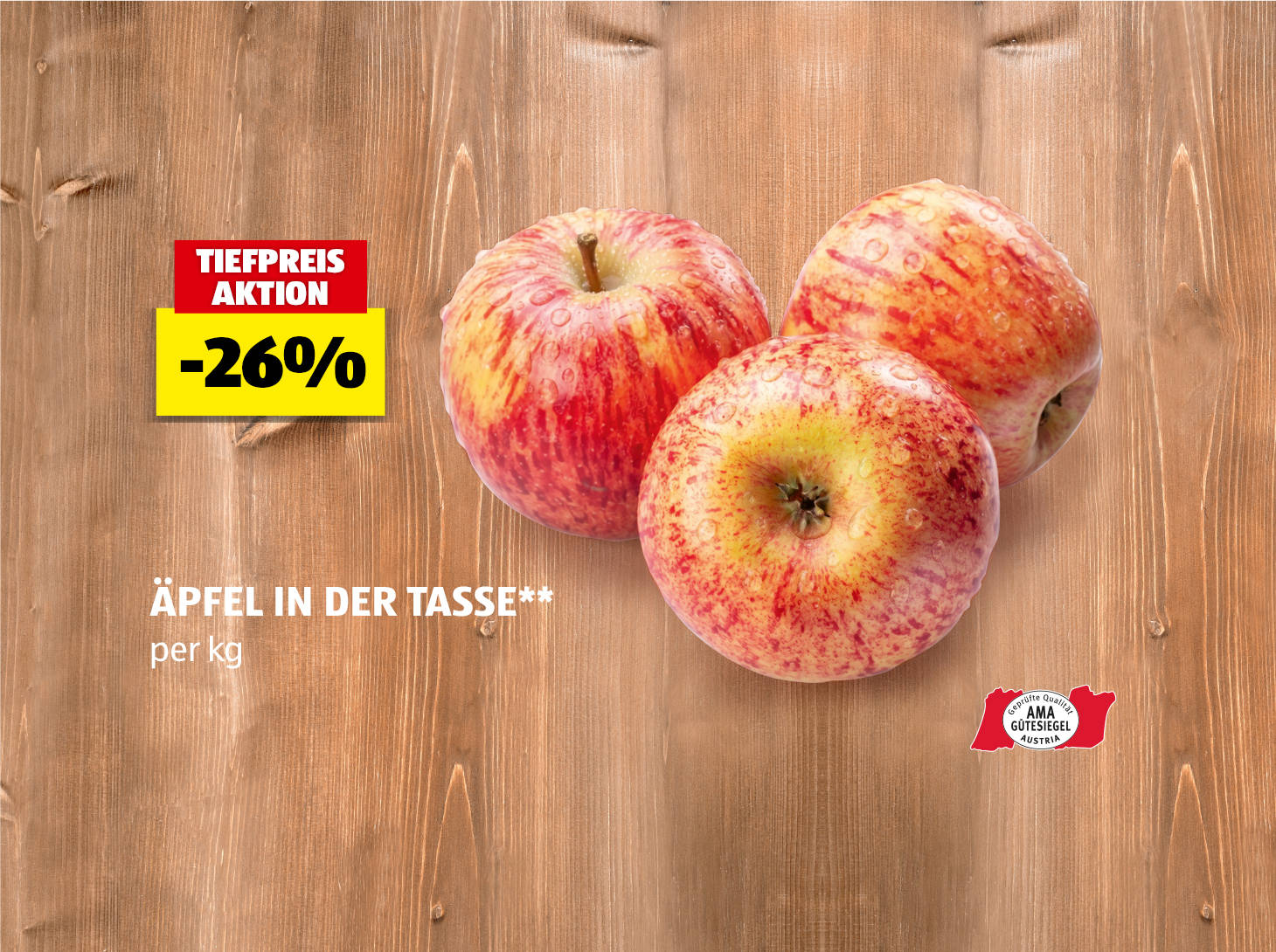 Äpfel in der Tasse, per kg, -26% preisgesenkt gegenüber dem am 22.10. gültigen Verkaufspreis