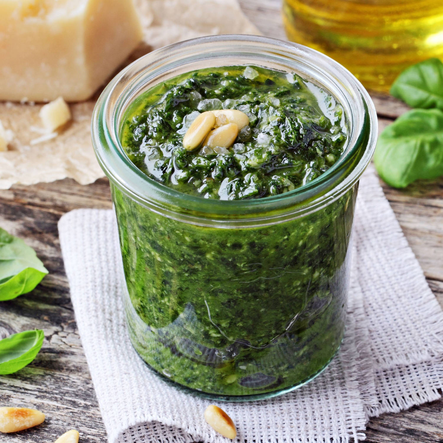 Serviervorschlag: Basilikumpesto