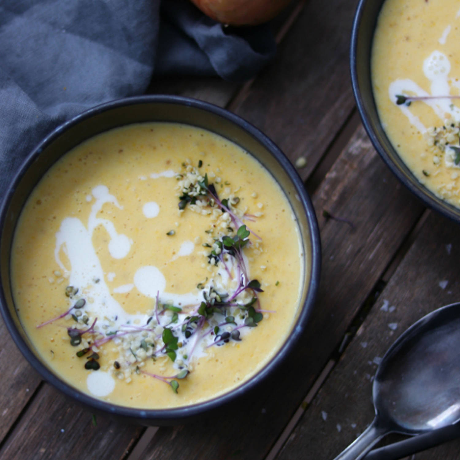Serviervorschlag: Cremige Maissuppe