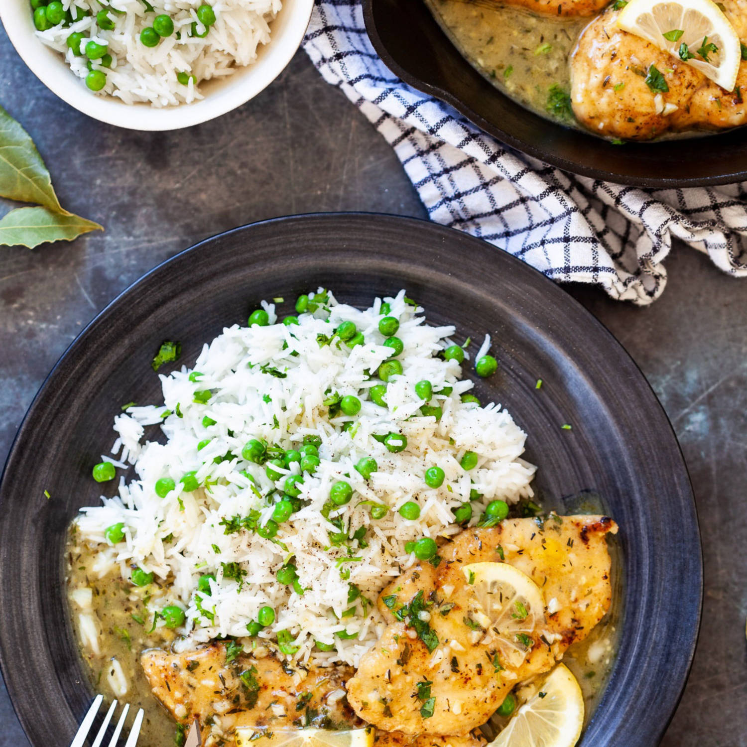 Serviervorschlag: Hendl mit Zitronen-Butter-Sauce