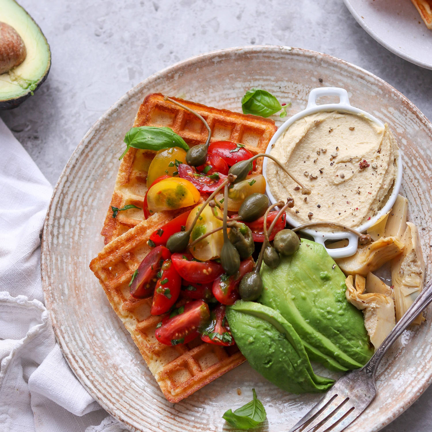 Serviervorschlag: Herzhafte Waffeln
