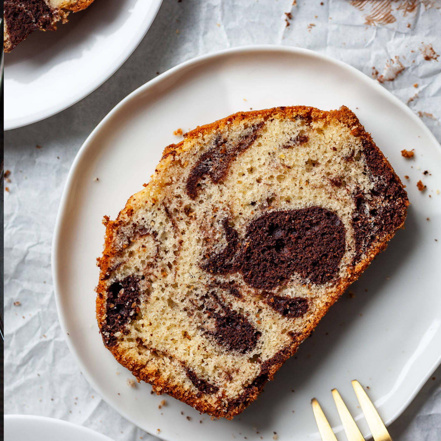 Serviervorschlag: Flaumiger Marmorkuchen
