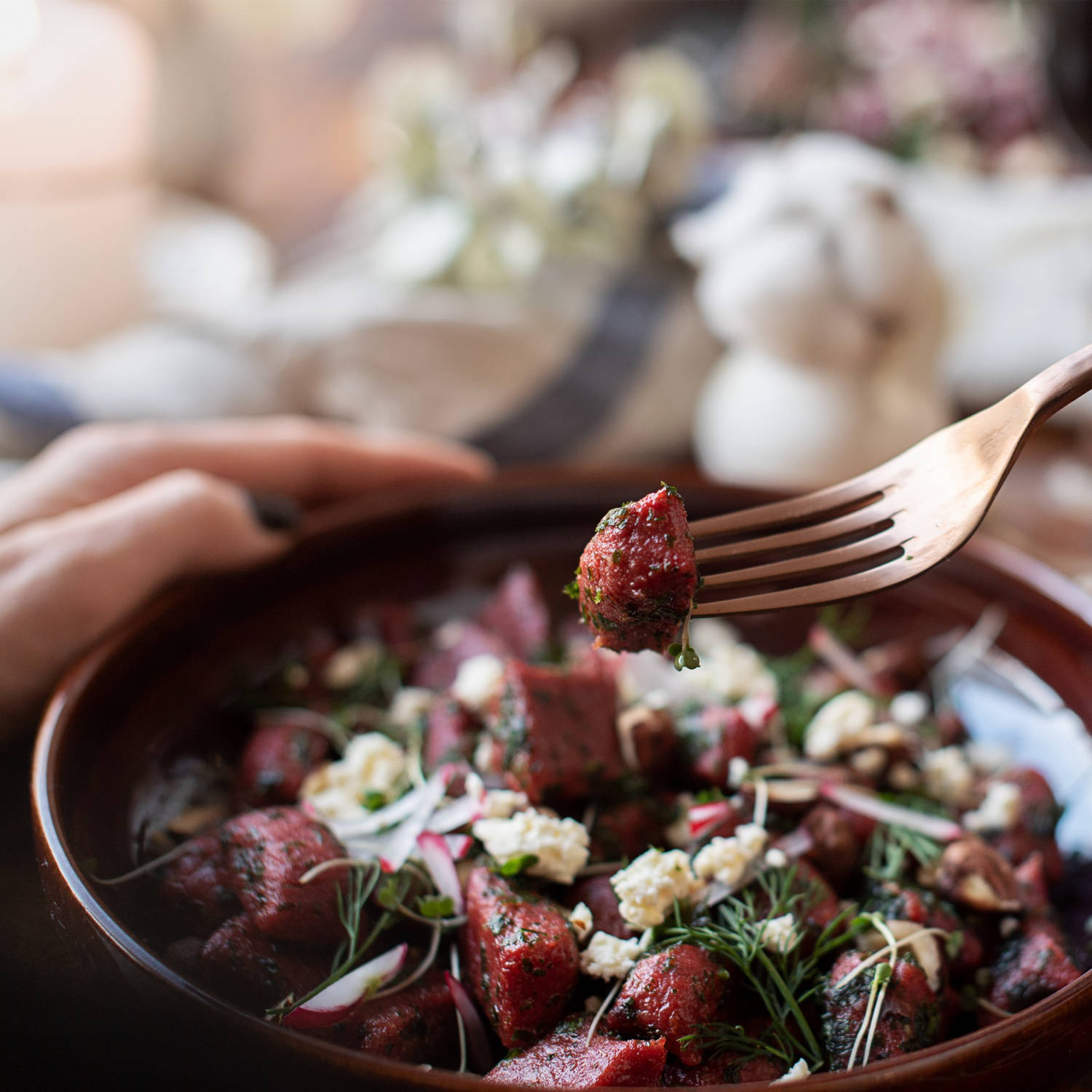Serviervorschlag: Verführerische Rote Rüben Gnocchi