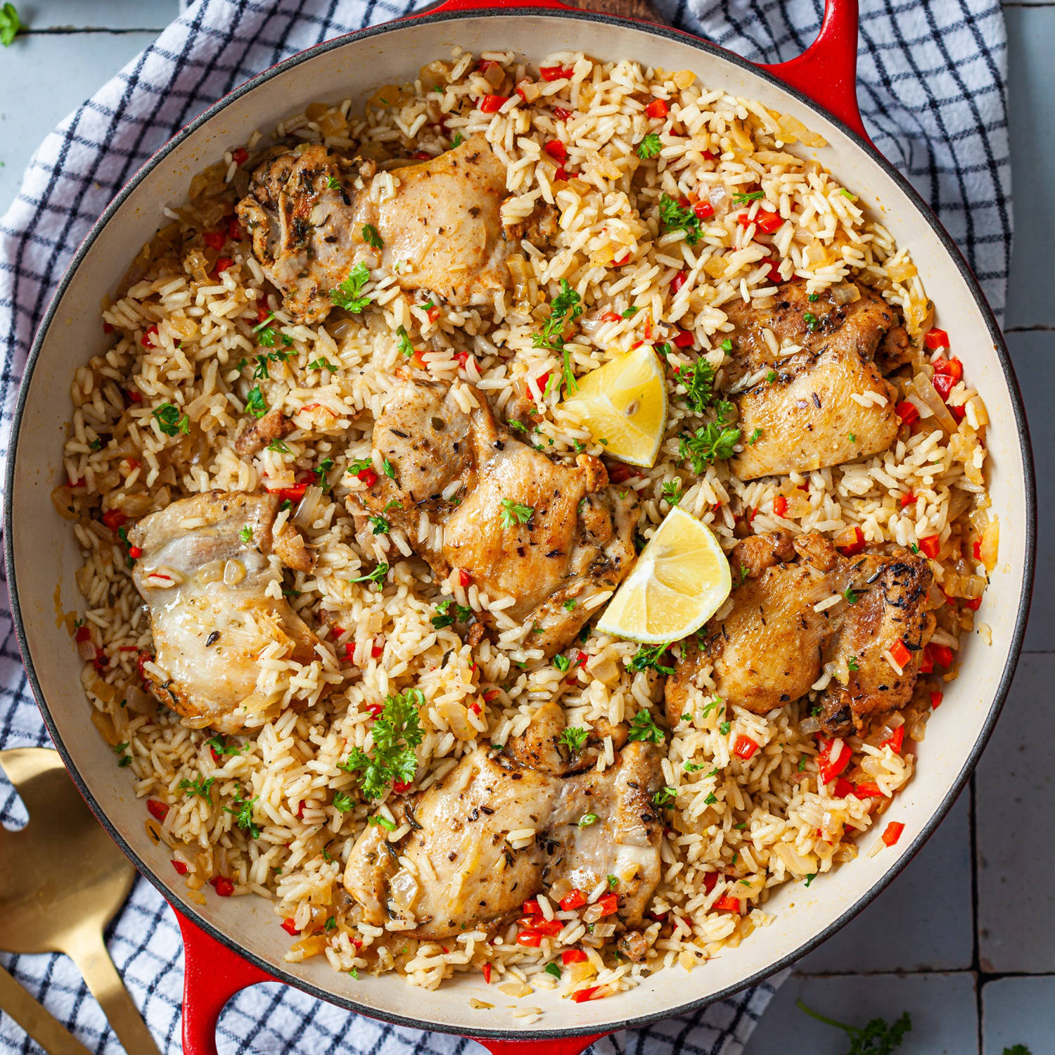 Serviervorschlag: One Pot Hühner-Reis