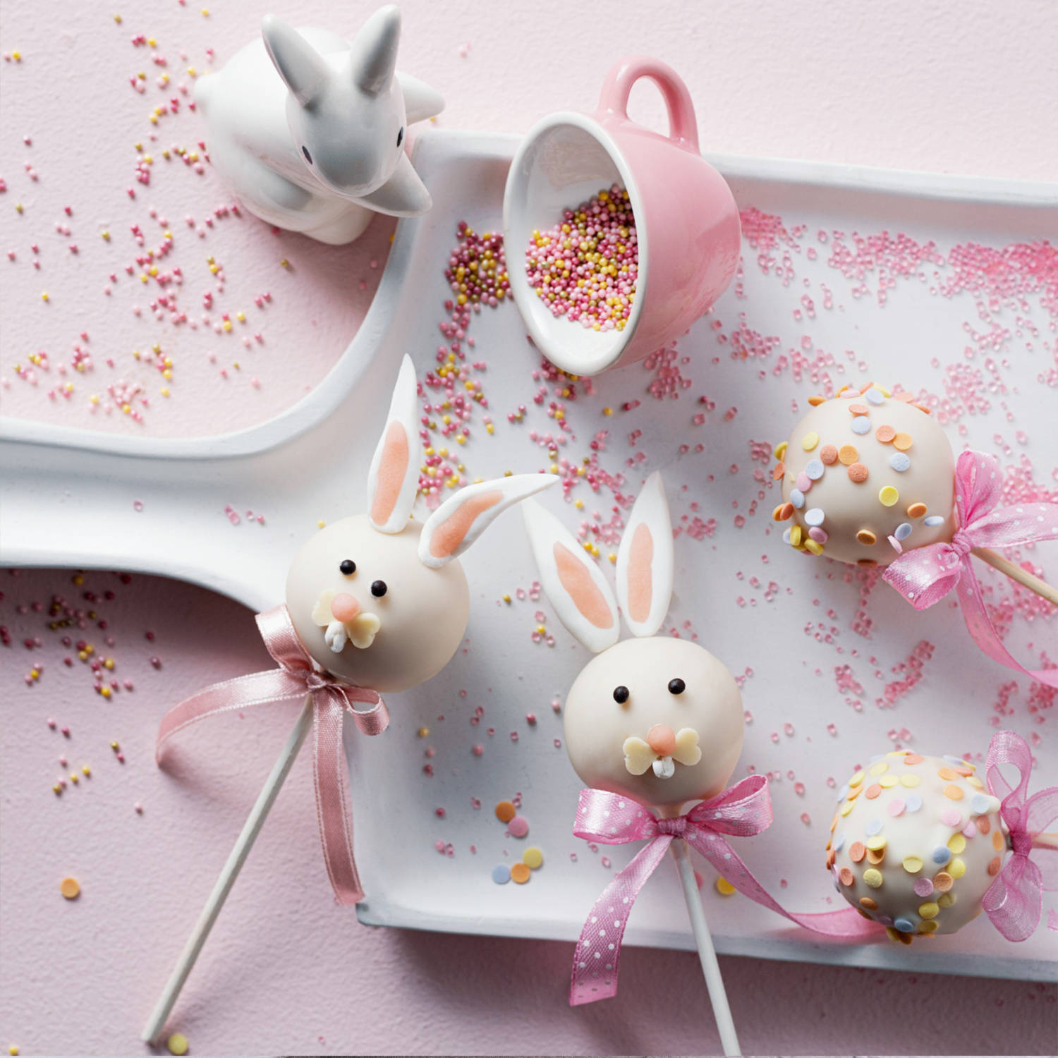 Serviervorschlag: Süße Hasen Cake-Pops