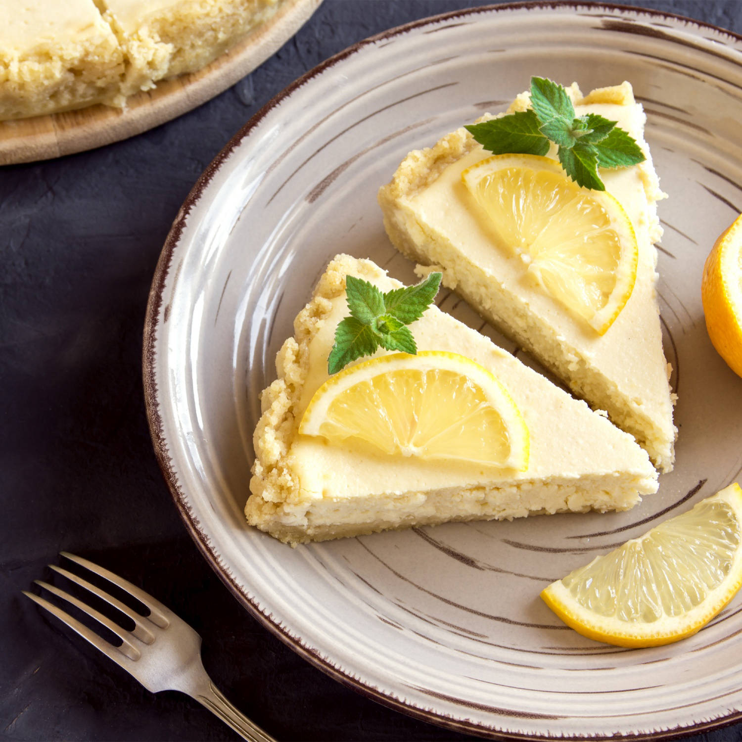 Serviervorschlag: Veganer Zitronen Cheesecake