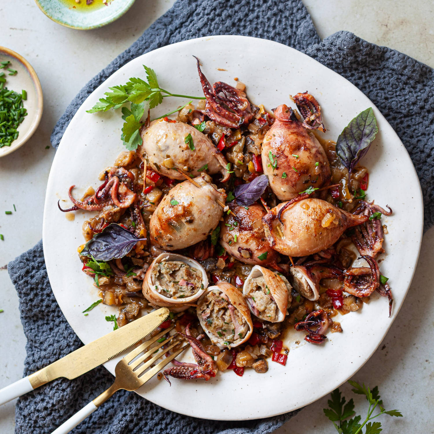 Serviervorschlag: Gefüllte Calamari