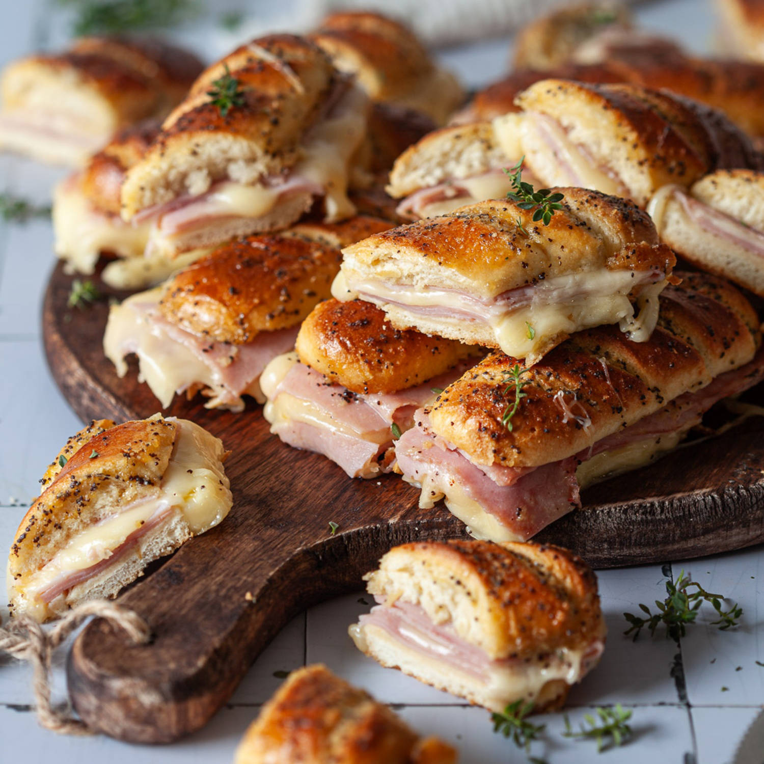 Serviervorschlag: Schinken-Käse Milchbrötchen